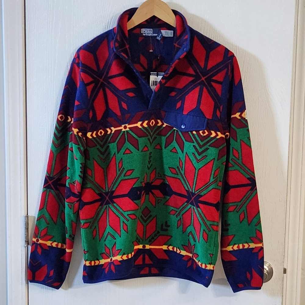 New!Polo Ralph Lauren Fair Isle Brushed Fleece Pullover - Picture 4 of 10